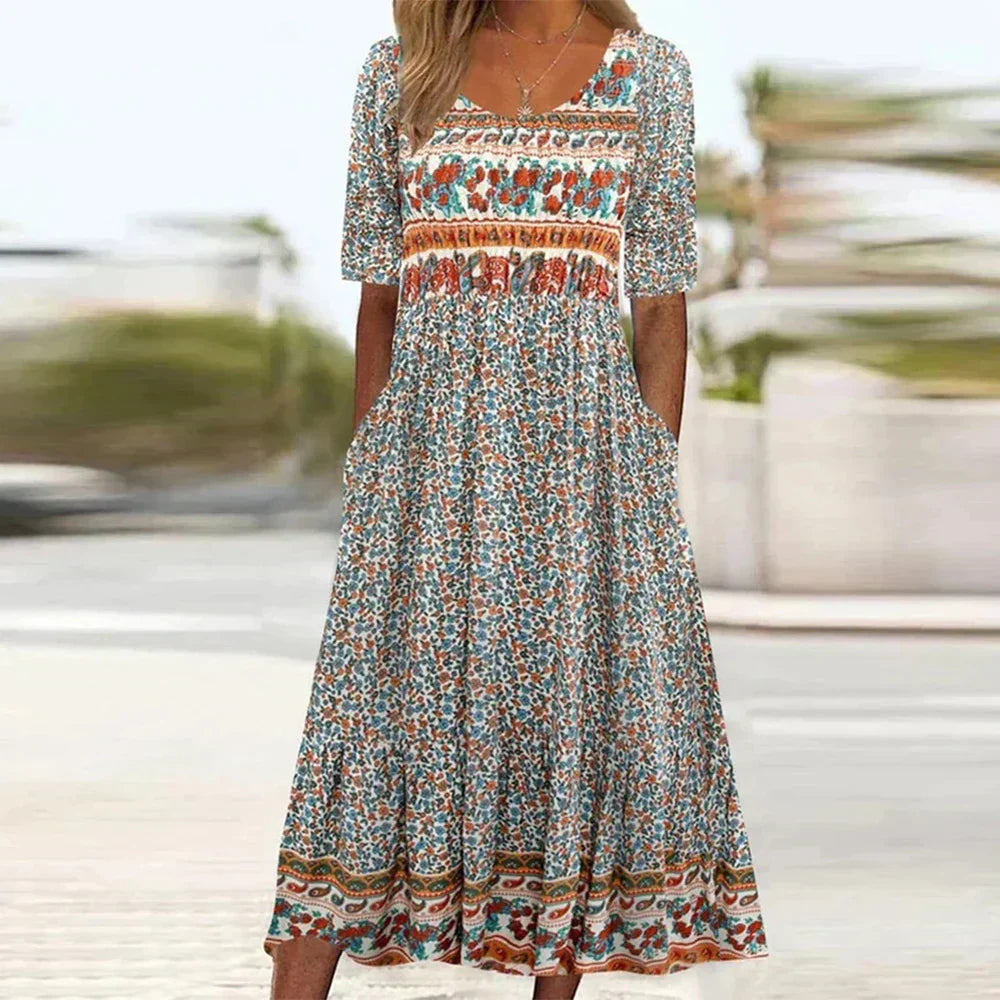 Louise | Plus-size Blomstret Maxi Kjole