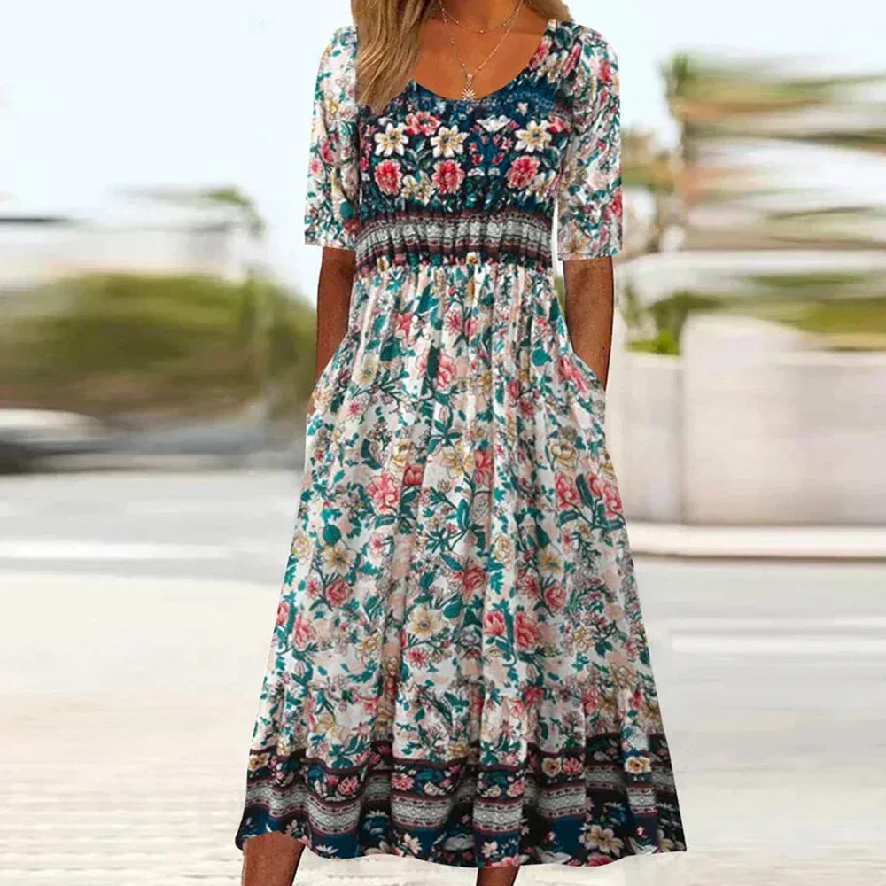 Louise | Plus-size Blomstret Maxi Kjole